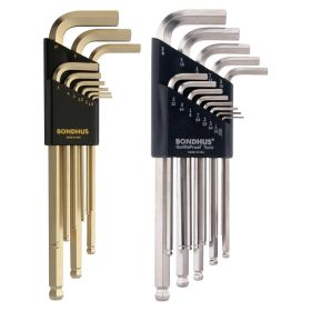 Bondhus Plated Balldriver Metric/SAE Ball End HEX L-Keys Double Set (22 Piece)