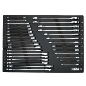 Wiha Ratcheting Wrench Tray Set - SAE and Metric (31-Piece)