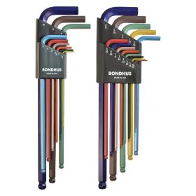 Bondhus ColorGuard Plated Balldriver Metric/SAE Ball End HEX L-Keys Double Set (22 Piece)