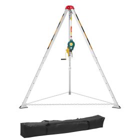 Confined Space Tripod Kit, Heavy Duty Rescue Tripod Lifting Hoist 1200 lbs Winch, 4.1 ft Adjustable Legs, 98.5 ft Cable Portable Kit