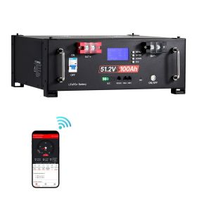 48V 400Ah LiFePO4 Lithium Battery, 4 Pack 100Ah, 20.48kWh Capacity, 51.2V Server Rack LiFePO4 Battery with Bluetooth, Max 6000 Cycles, LCD Displa
