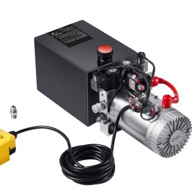 Hydraulic Pump, 10 Quart Hydraulic Power Unit, Double Acting Dump Trailer Pump, 0.91 GPM Flow Rate, 3200 PSI Max Relief Pressure